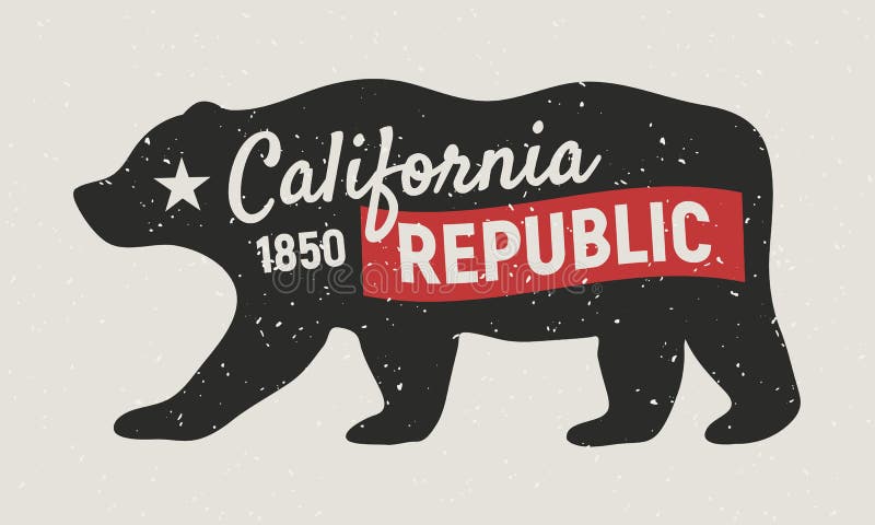 Urso da república de Califórnia Poster do vintage Cópia para o t-shirt, tipografia Estilo retro Ilustração do vetor ilustração do vetor Urso da república de Califórnia Poster do vintage Cópia para o t-shirt, tipografia Estilo retro Ilustração do vetor ilustração do vetor