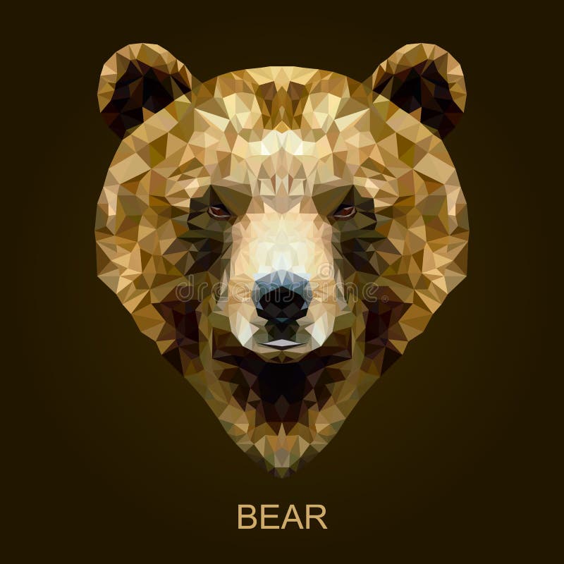 Urso marrom do vetor moderno no estilo poligonal ilustração do vetor Urso marrom do vetor moderno no estilo poligonal ilustração do vetor