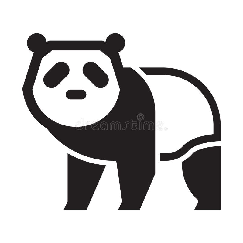 Urso Panda Gritando. Desenho Decorativo De Ilustração Vetorial