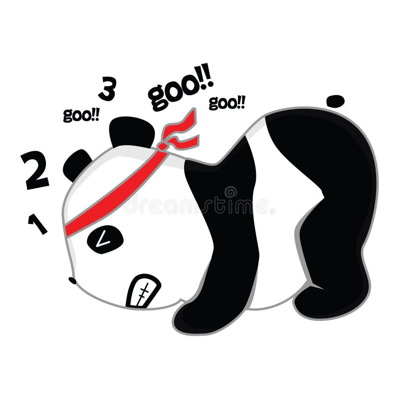 Urso Panda Gritando. Desenho Decorativo De Ilustração Vetorial