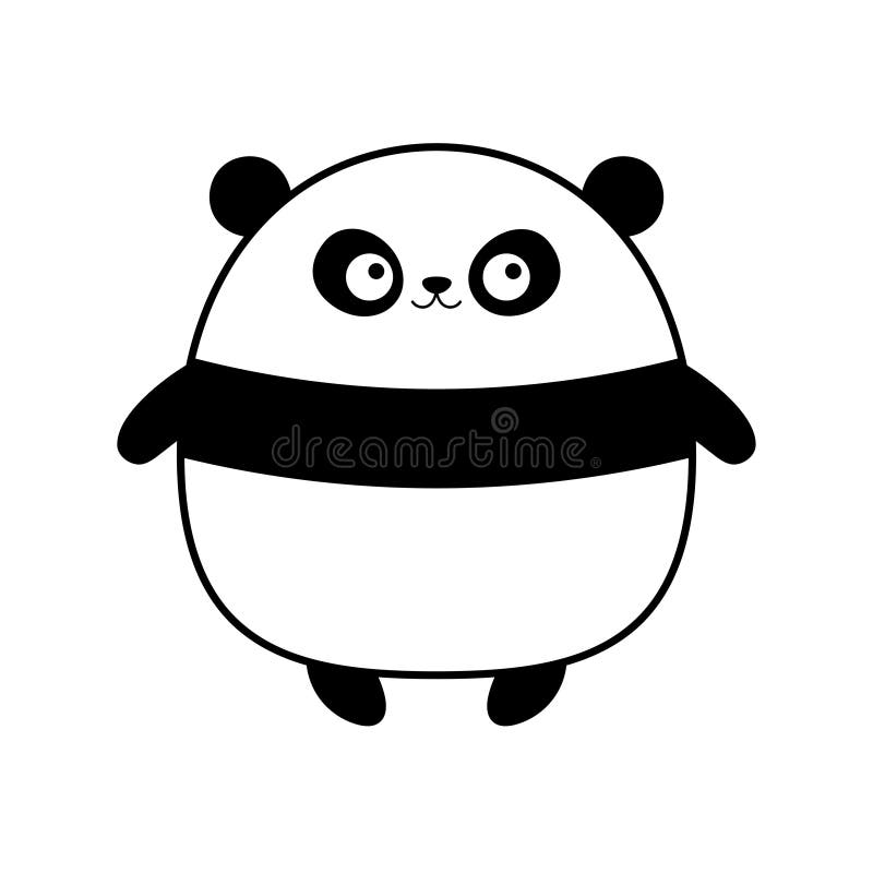 Urso Panda Fofo. Cara Engraçada. Bochechas Rosa. Personagem De