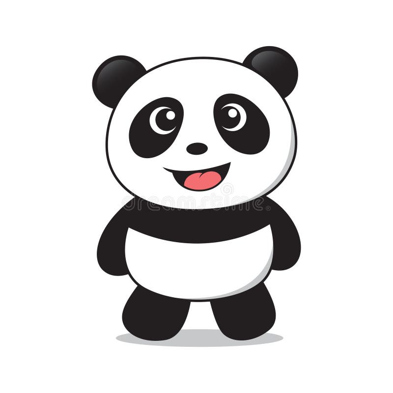 Urso Panda Gritando. Desenho Decorativo De Ilustração Vetorial