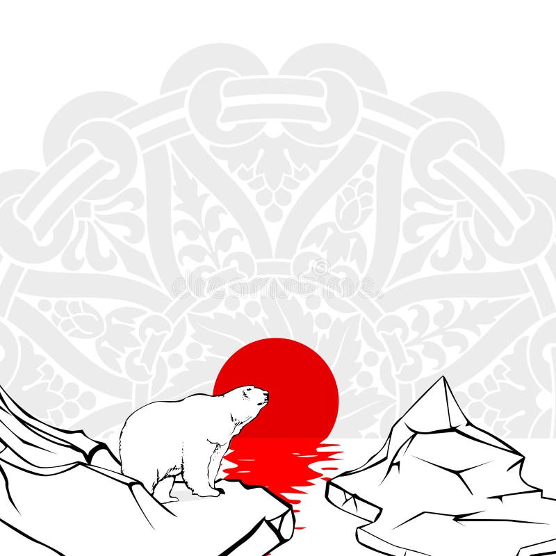 Urso polar do wite no iceberg ilustração royalty free Urso polar do wite no iceberg ilustração royalty free