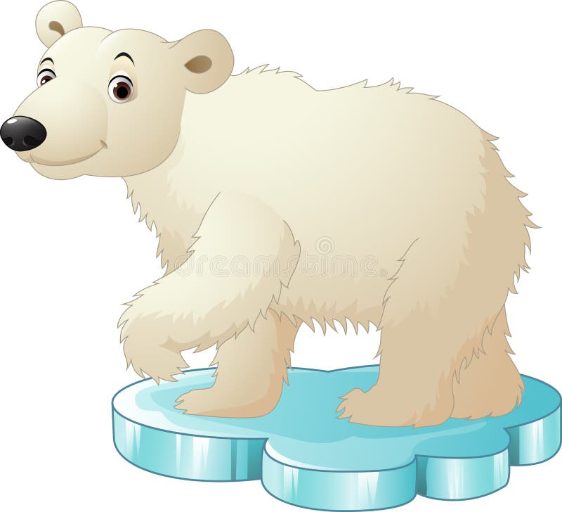 Urso polar dos desenhos animados que senta-se na banquisa ilustração stock Urso polar dos desenhos animados que senta-se na banquisa ilustração stock