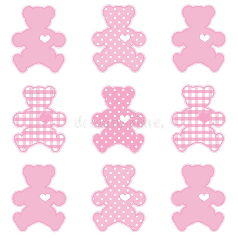 Ursos de Peluche, Rosa Pastel ilustração royalty free