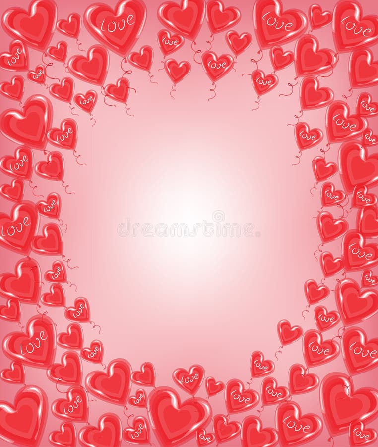 Ursprünglicher Rahmen für Fotos und Text Rote Ballone in Form eines Herzens Ein wunderbares Geschenk für Tag des Valentinsgruß-s lizenzfreie abbildung Ursprünglicher Rahmen für Fotos und Text Rote Ballone in Form eines Herzens Ein wunderbares Geschenk für Tag des Valentinsgruß-s lizenzfreie abbildung