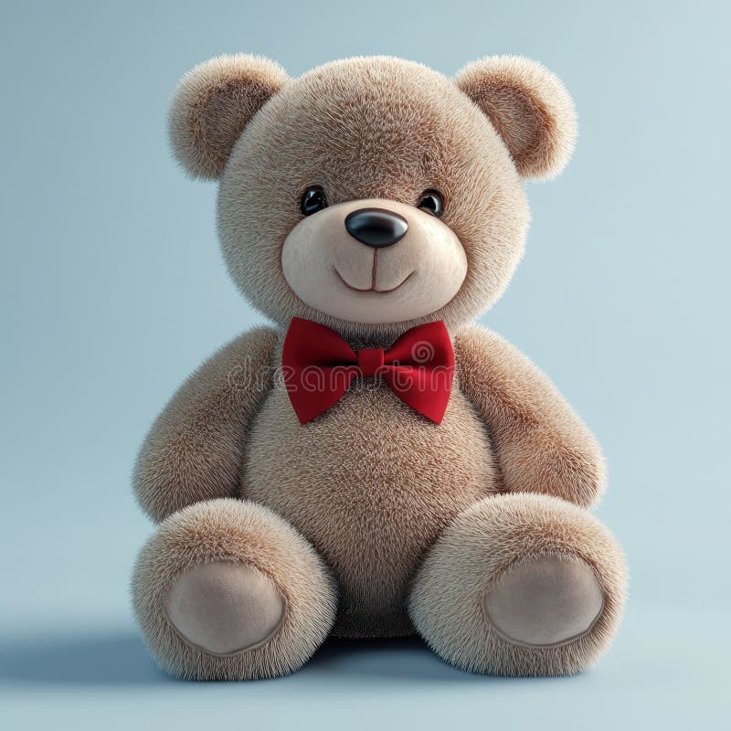 Ursuleț adorabil cu papion roșu vector illustration