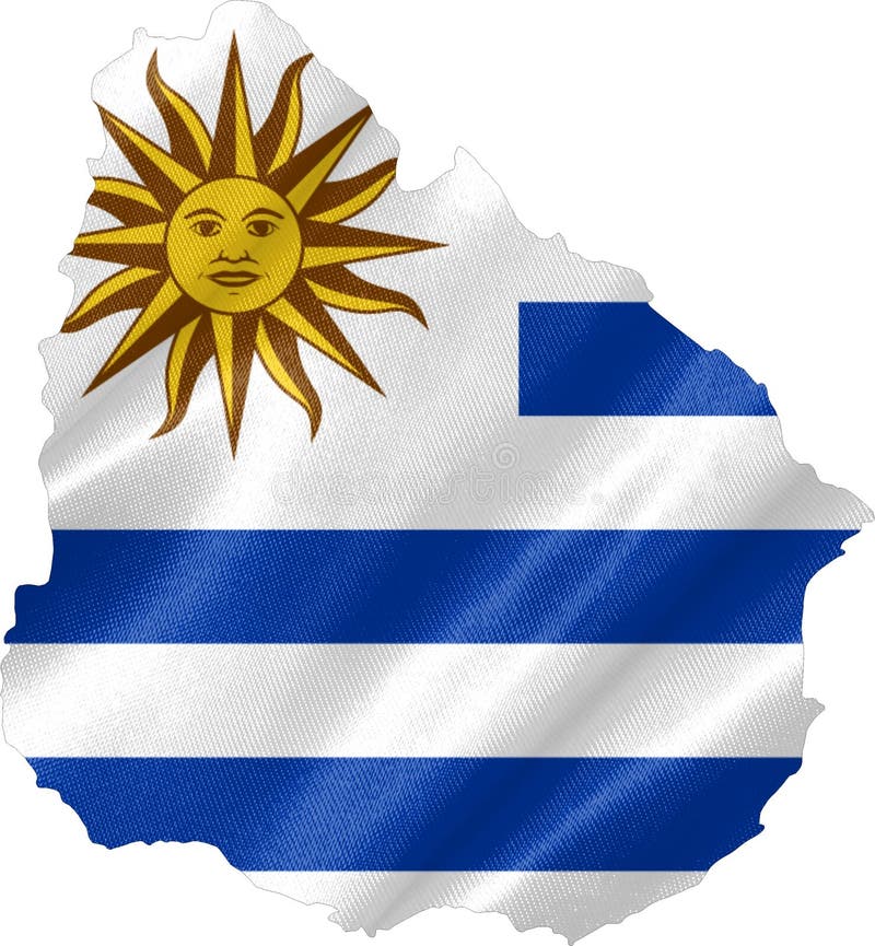 Uruguay Map With Flag Stock Illustration Illustration Of Waving