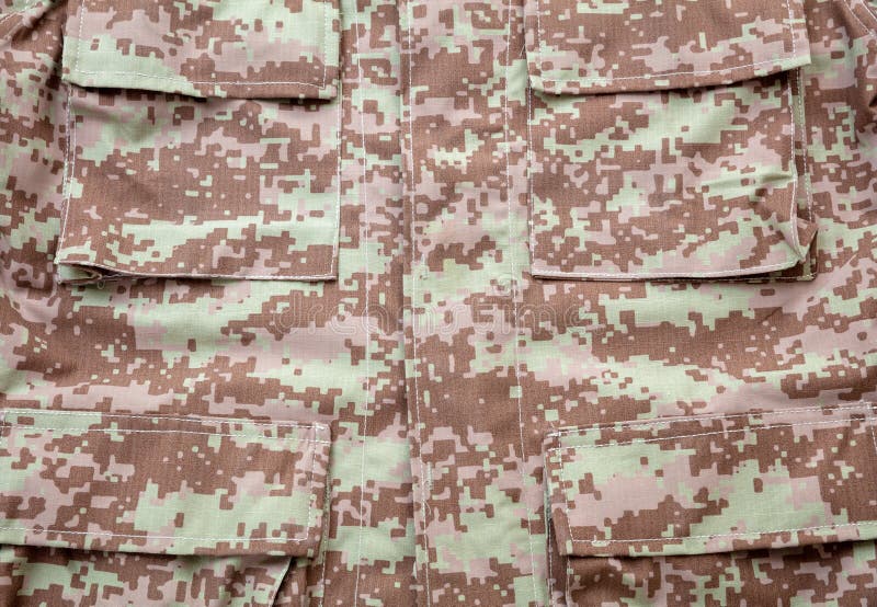 US army camouflage uniform detail background, closeup view stock images