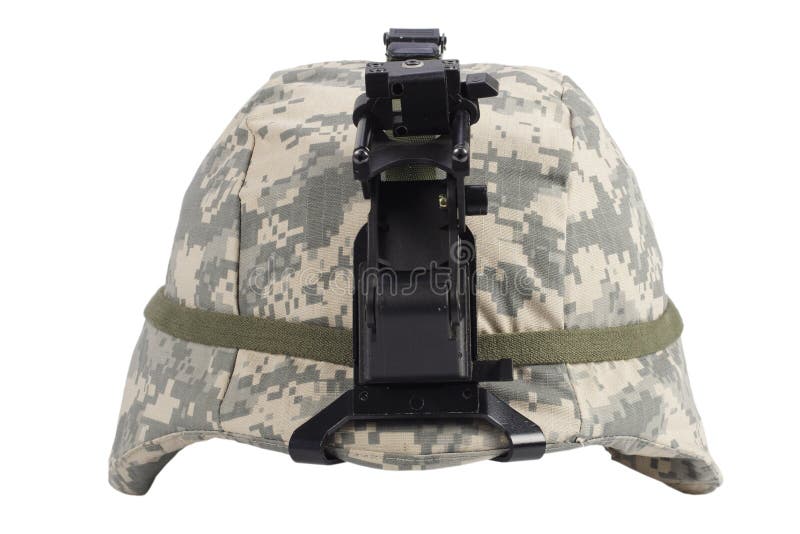 Us Army Kevlar Helmet with Night Vision Mount Stock Image Image of