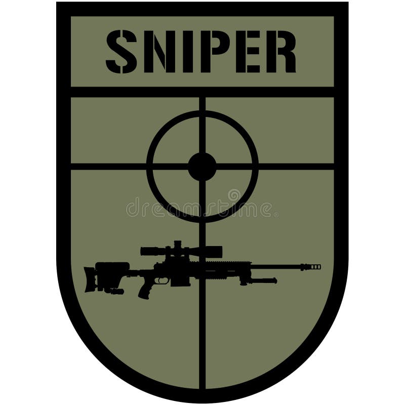 US Army Navy Seal Sniper and US marines, Military of Germany and Armed forces of Germany SNIPER badge, patch with sniper rifle.