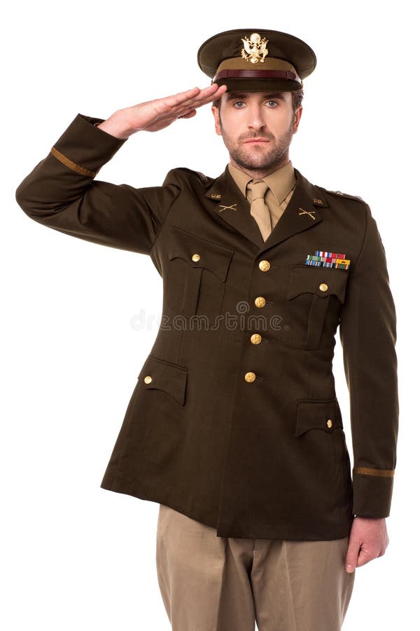 US army officer in saluting his senior