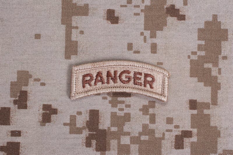 US ARMY Ranger Tab on Camouflage Uniform Stock Image Image of marines