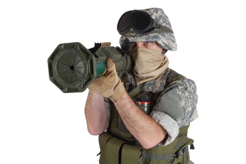 US ARMY Soldier with at Rocket Launcher Stock Image - Image of