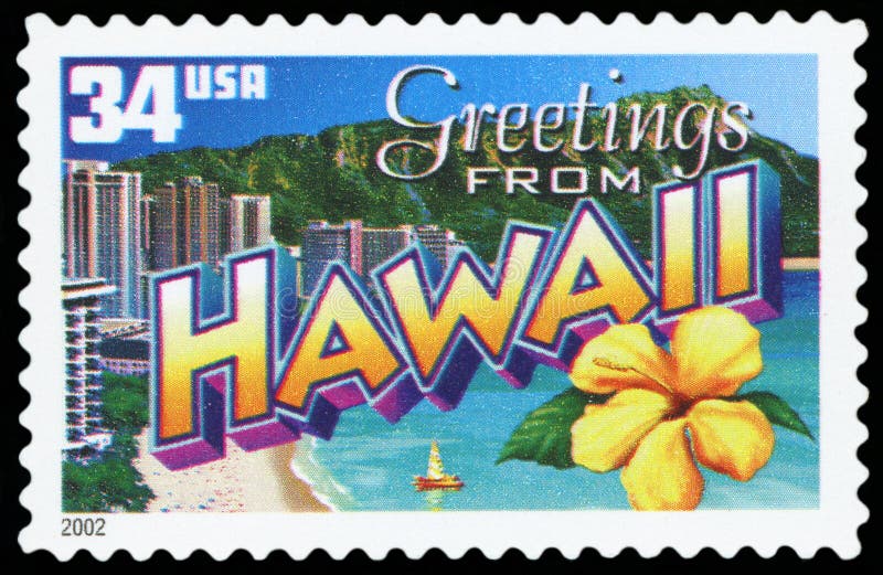 US Postage Stamp - Greetings from HAWAII. US Postage Stamp - Greetings from HAWAII