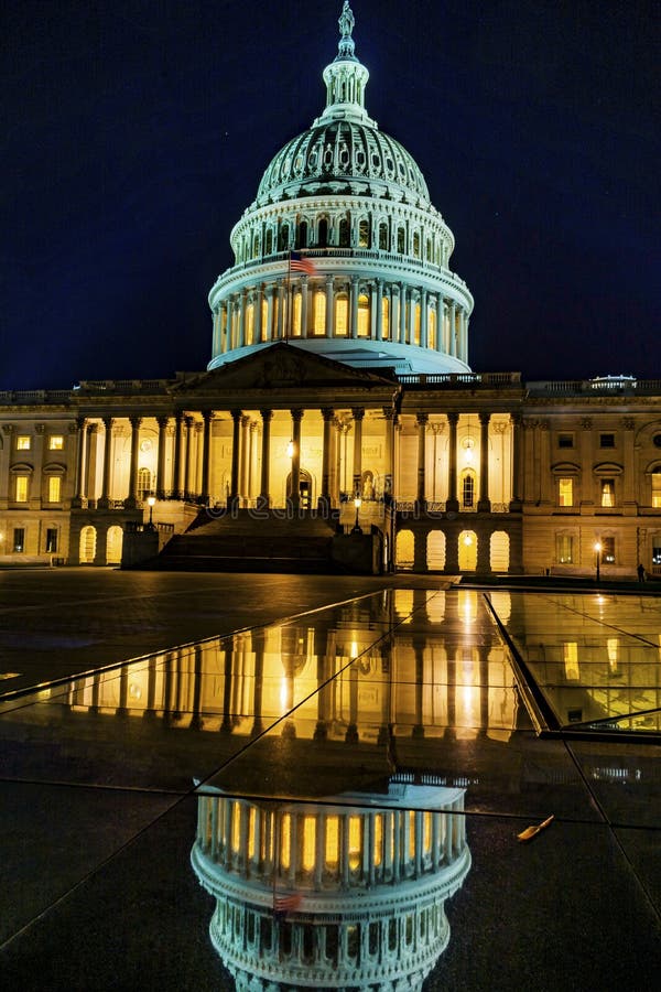 US Capitol North Side Night Stars Washington DC Reflection. US Capitol North Side Congress House Representatives Senate Capital City Night Stars Washington DC royalty free stock image US Capitol North Side Night Stars Washington DC Reflection. US Capitol North Side Congress House Representatives Senate Capital City Night Stars Washington DC royalty free stock image