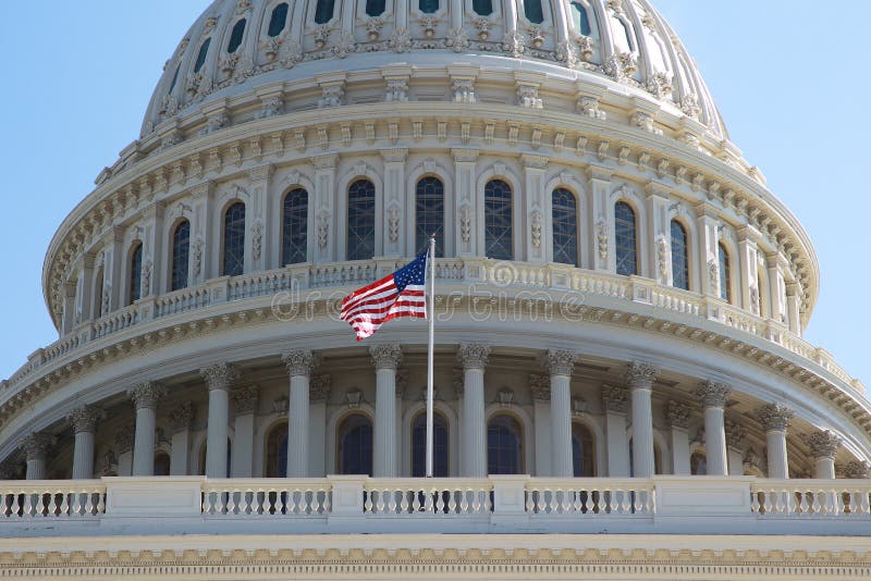 US Capitol Bulding and Flag