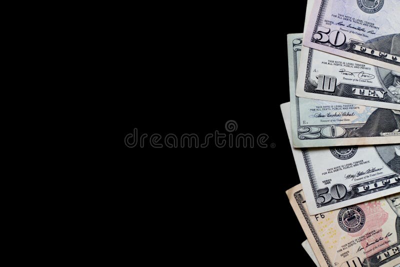 Money on a Black Background Stock Image - Image of economy, foreign:  123229613