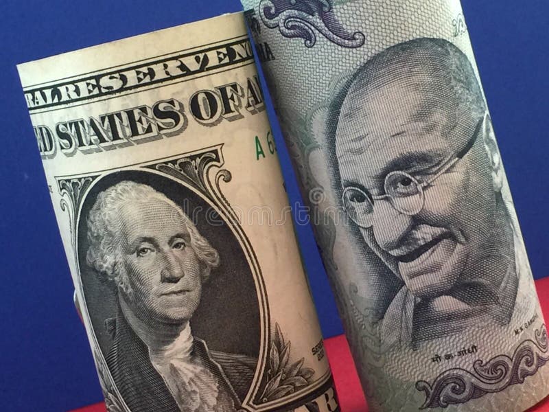 US dollar and Indian rupee stock image. Image of bank 91653553