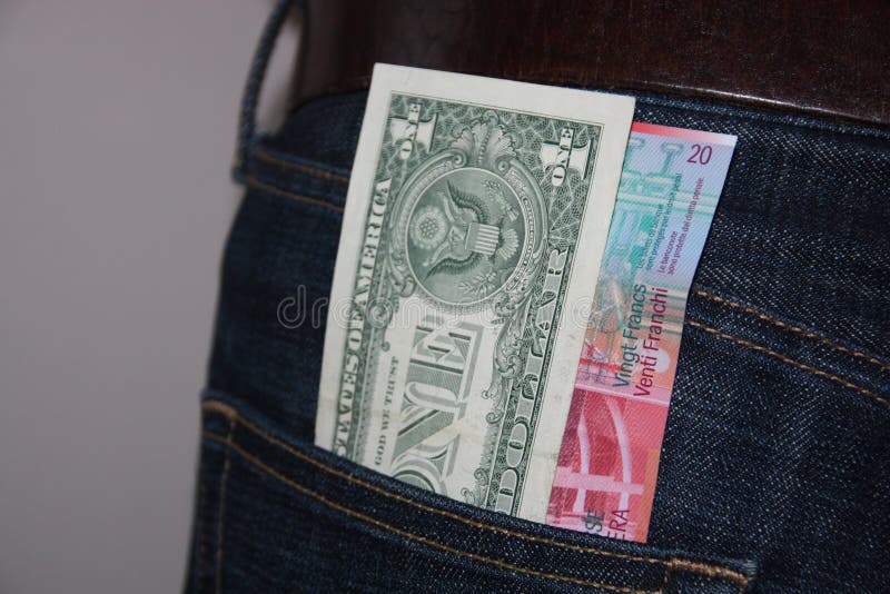 US-Dollar und Banknoten des Schweizer Franken stockfotos US-Dollar und Banknoten des Schweizer Franken stockfotos