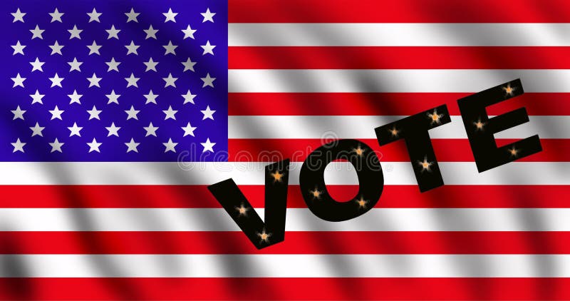 US Flag with the Word VOTE vector illustration