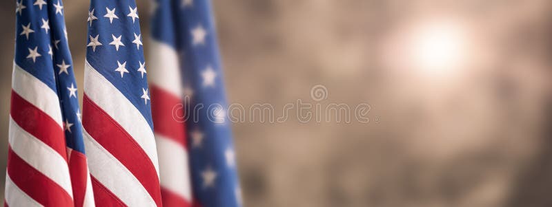American National Holiday. US Flags with American stars, stripes and national colors. President`s Day. 4th July. Veterans Day. Memorial Day stock photo American National Holiday. US Flags with American stars, stripes and national colors. President`s Day. 4th July. Veterans Day. Memorial Day stock photo