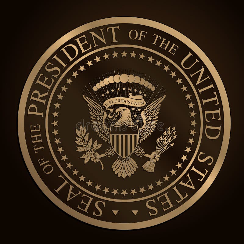 US Golden Presidential Seal Emboss Stock Vector - Illustration of ...