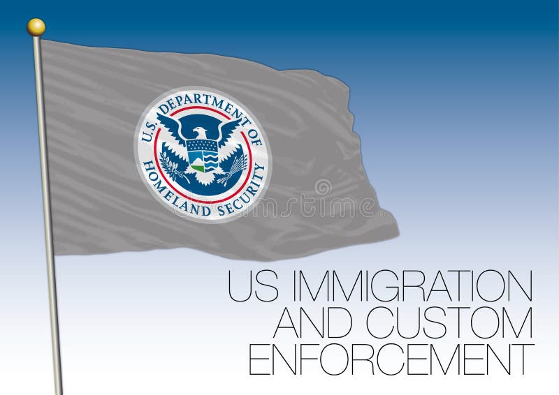 US Immigration and Custom Enforcement flag, United States of America, vector file