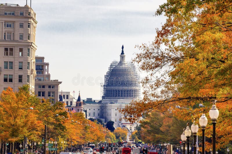 US-Kapitol-Bau-Pennsylvania-Alleen-Autumn Washington DC stockfotografie US-Kapitol-Bau-Pennsylvania-Alleen-Autumn Washington DC stockfotografie