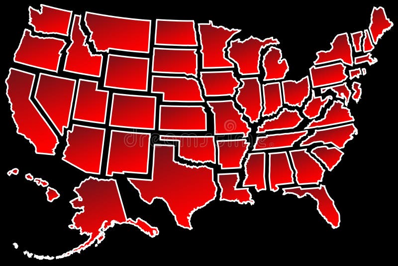US Map 50 United States Borders Stock Image - Image: 47670907
