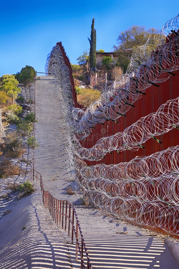 The USMexican Border Wall at Nogales, AZ Editorial Photo Image of separation, surveillance