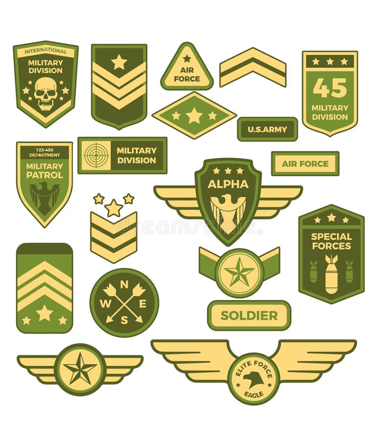 Military badges stock vector. Illustration of insignia - 27608083