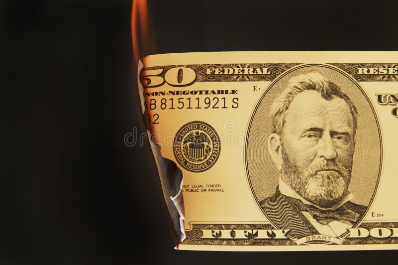 US money on fire