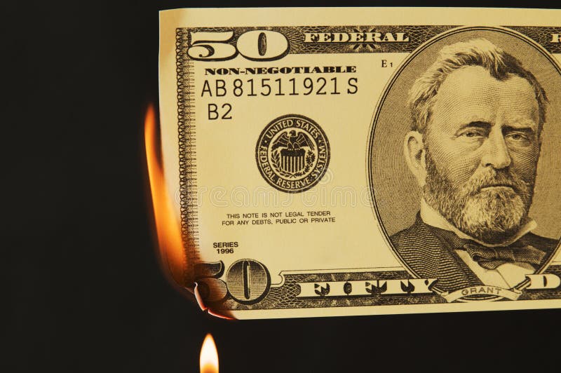 US money on fire