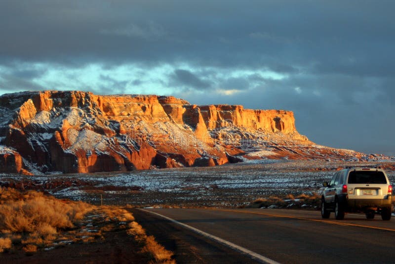 US98 Near Page at Sunset in Winter, Arizona Editorial Photo Image of