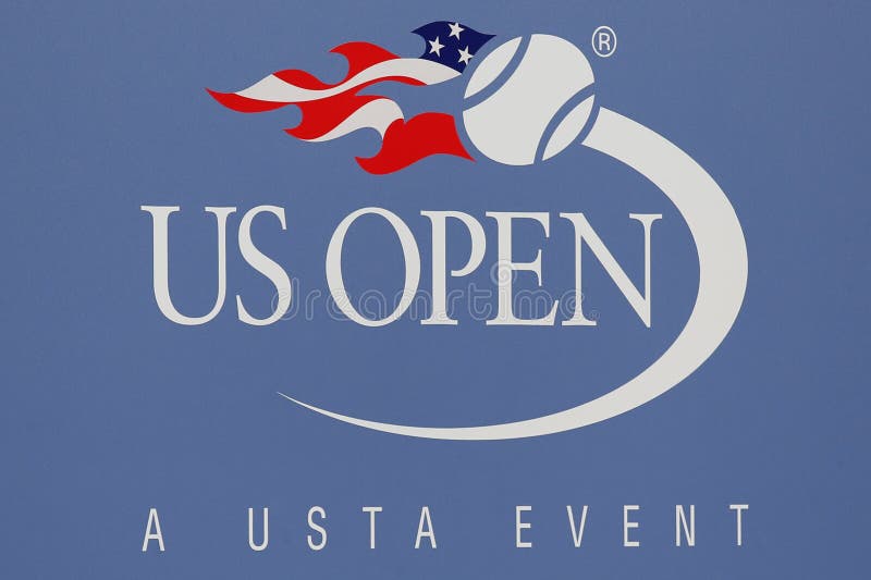 US Open znak przy Billie Cajgowego królewiątka tenisa Krajowym centrum zdjęcia stock US Open znak przy Billie Cajgowego królewiątka tenisa Krajowym centrum zdjęcia stock