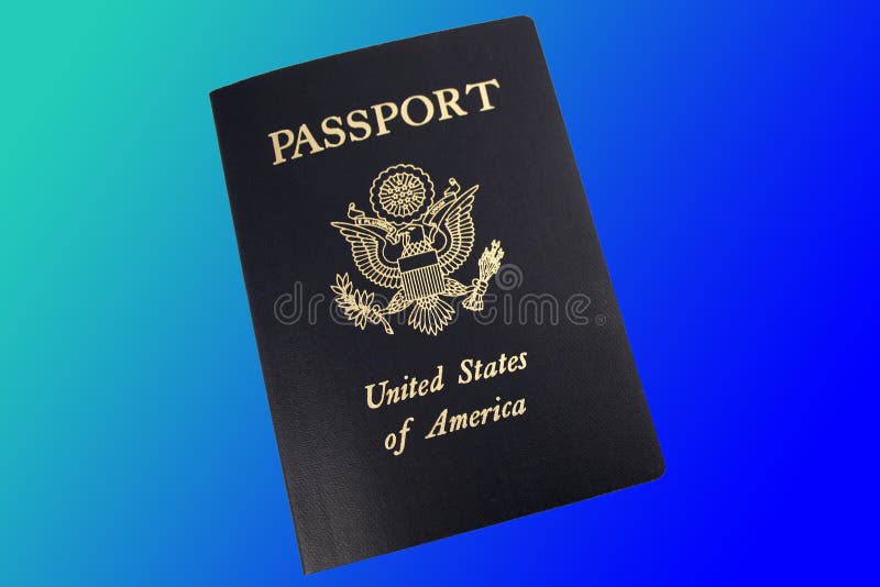 US Passport On Blue Background Stock Image Image of card, security