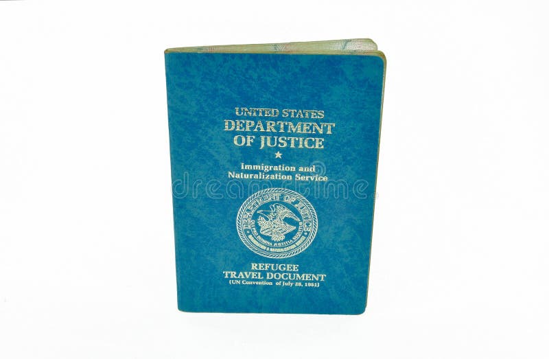 US refugee travel document stock image. Image of blue - 20850955