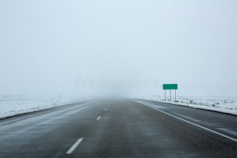 US snowing I 15 interstate snowed road in Nevada