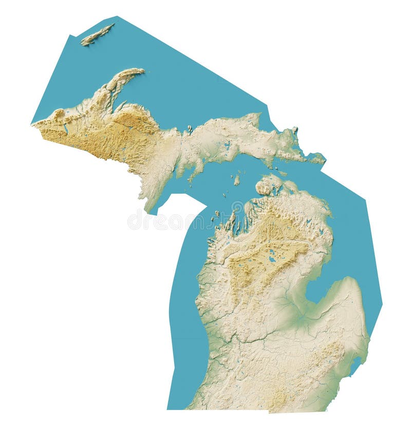 Map Michigan Relief Stock Illustrations – 248 Map Michigan Relief Stock