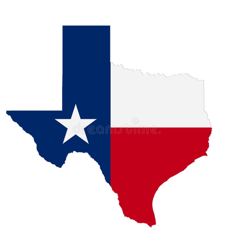 US State of Texas - map with flag illustration stock illustration