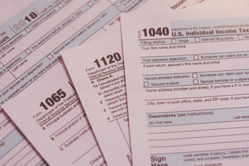 1040,1120,1065 US tax form / taxation concept. 