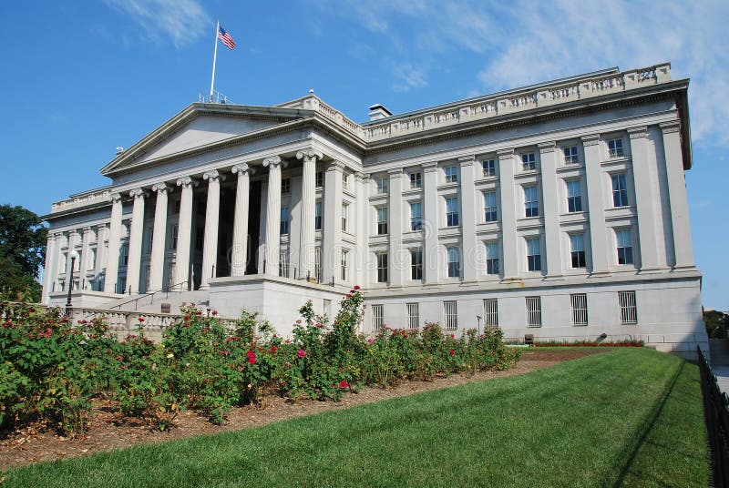 US Treasury Building in Washington DC on Pennsylvania Ave