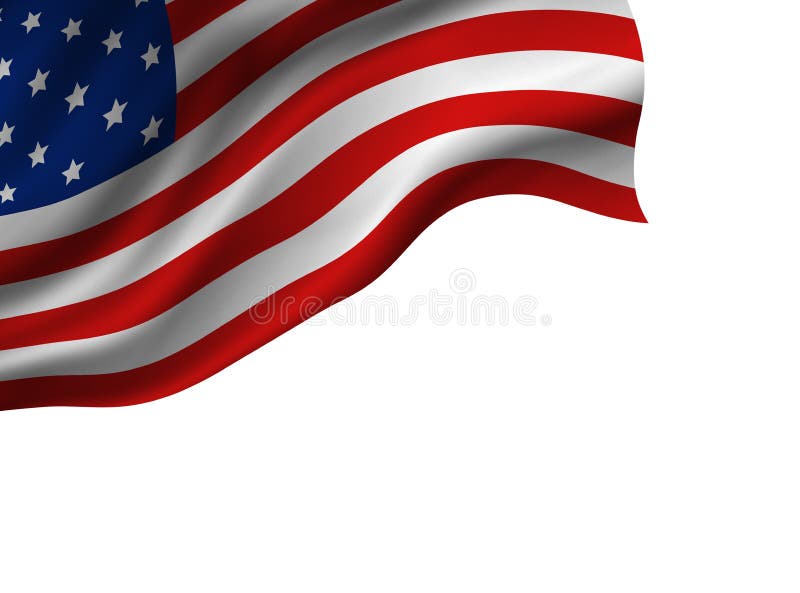 USA or America flag isolated on white background vector illustration USA or America flag isolated on white background vector illustration