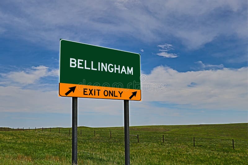 USA autostrady wyjścia znak dla Bellingham zdjęcie stock USA autostrady wyjścia znak dla Bellingham zdjęcie stock