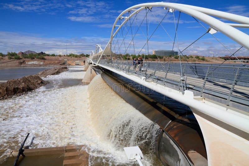 USA, Arizona/Tempe: Historic Rubber Dam After Heavy Rains