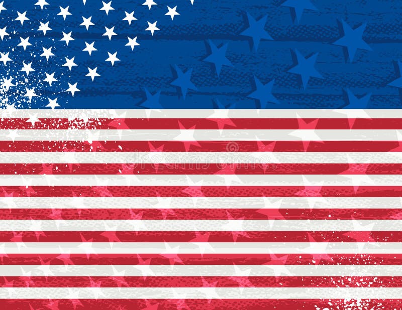 USA Flag Seamless Pattern. White Stars on a Blue Background Stock