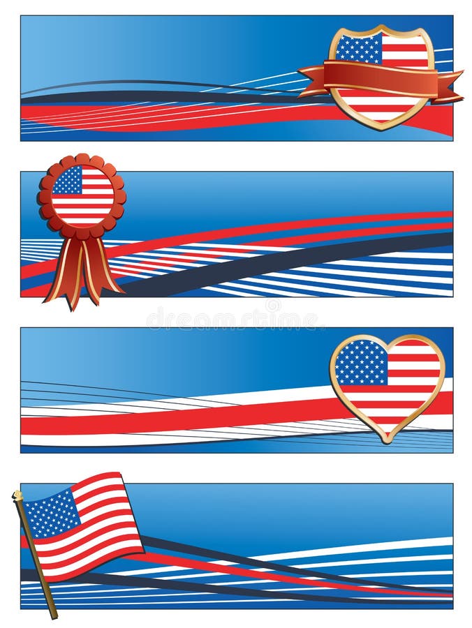 Usa banners stock vector. Illustration of stars, heart 25543665