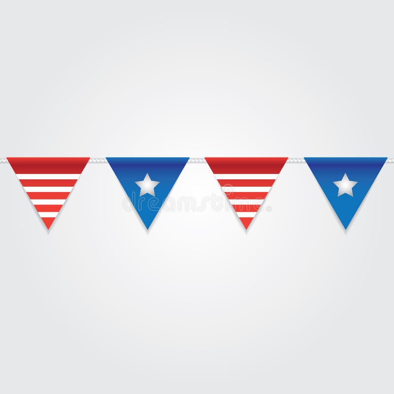USA Bunting Flags Illustration. Stock Illustration Illustration of
