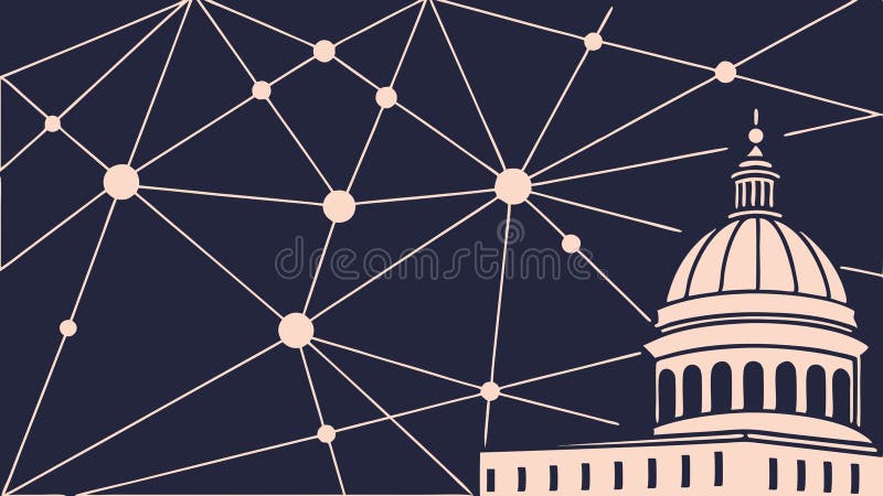 USA. Capitol Building at Night Vector Governance and History Symbol wektor design Generative AI ilustracji